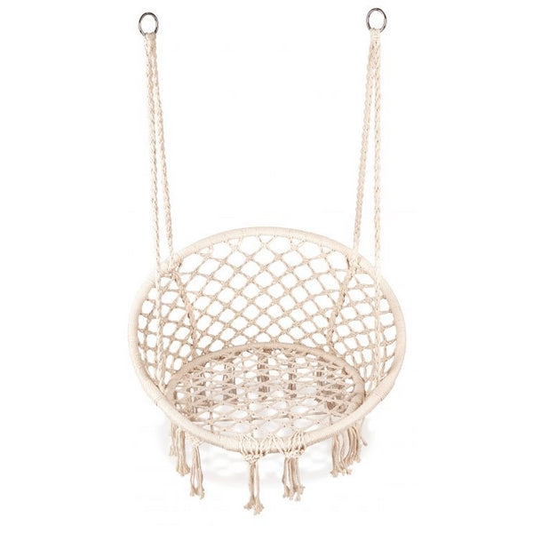 Leagan suspendat pentru interior/exterior, cu spatar, cuib de barza, alb, GW-076