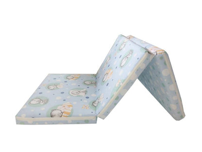 Saltea Pliabila Spuma Poliuretanica 120x60x5 cm -  Baby Teddy Blue