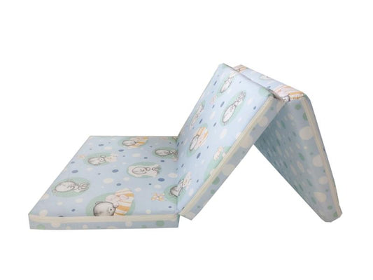 Saltea Pliabila Spuma Poliuretanica 120x60x5 cm -  Baby Teddy Blue