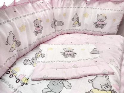 Lenjerie MyKids Teddy Toys Roz M2 5+1 Piese M2 120x60 cm