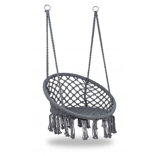 Leagan suspendat pentru interior/exterior, cu spatar, cuib de barza, gri, GW-076