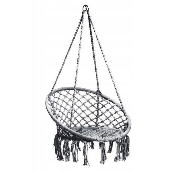 Leagan suspendat pentru interior/exterior, cu spatar, cuib de barza, gri, GW-076