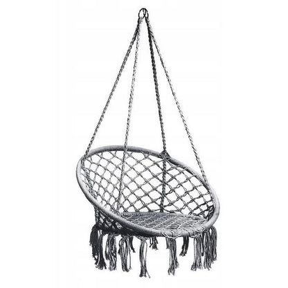 Leagan suspendat pentru interior/exterior, cu spatar, cuib de barza, gri, GW-076