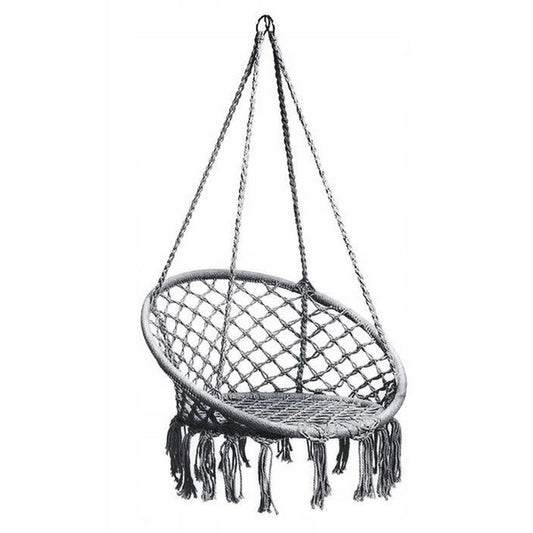 Leagan suspendat pentru interior/exterior, cu spatar, cuib de barza, gri, GW-076