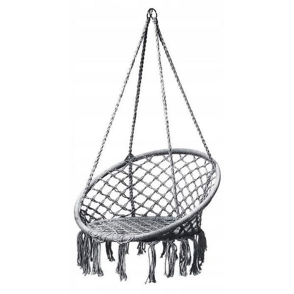 Leagan suspendat pentru interior/exterior, cu spatar, cuib de barza, gri, GW-076