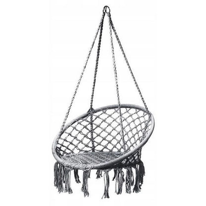Leagan suspendat pentru interior/exterior, cu spatar, cuib de barza, gri, GW-076