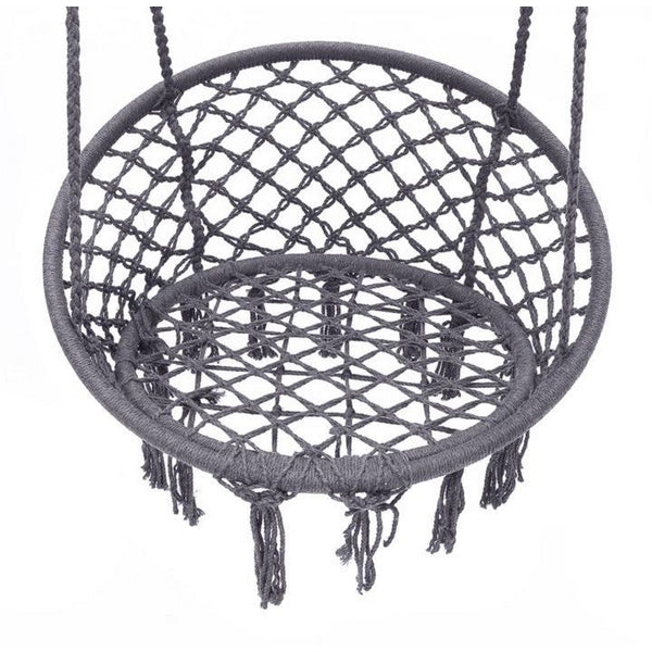 Leagan suspendat pentru interior/exterior, cu spatar, cuib de barza, gri, GW-076