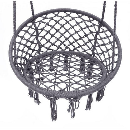 Leagan suspendat pentru interior/exterior, cu spatar, cuib de barza, gri, GW-076