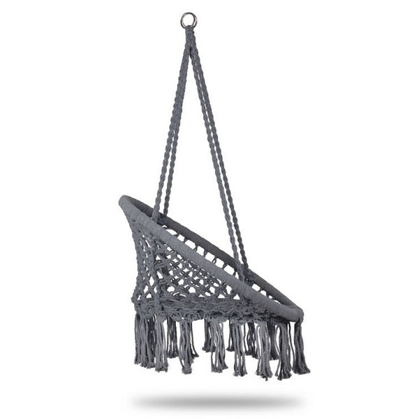 Leagan suspendat pentru interior/exterior, cu spatar, cuib de barza, gri, GW-076