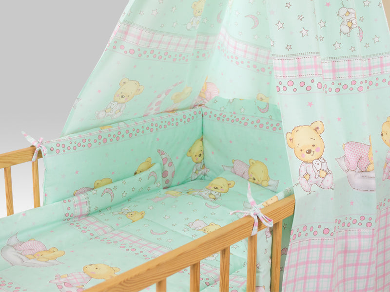 Lenjerie MyKids TEDDY STELUTE Turquoise M1 5 Piese 120x60 cm