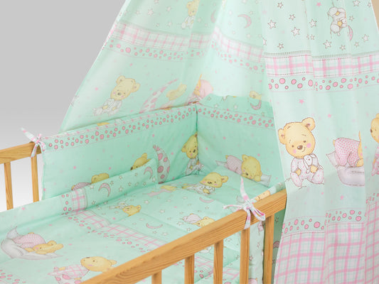 Lenjerie MyKids TEDDY STELUTE Turquoise M1 5 Piese 120x60 cm