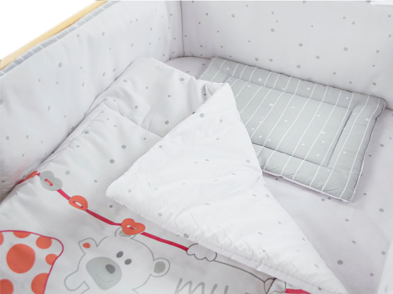 Lenjerie MyKids My Zoo Rosu 4+1 Piese 120x60 cm