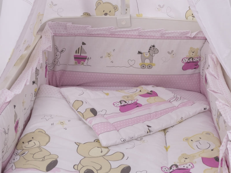 Lenjerie MyKids Teddy Play Pink M2 5 piese 120x60 cm