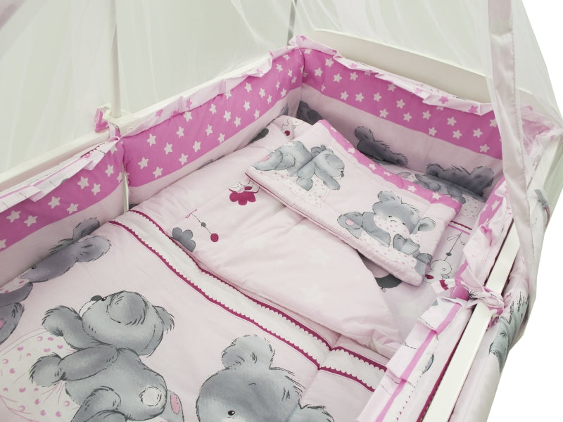 Lenjerie MyKids Teddy Hug Roz M2 4+1 Piese 120x60