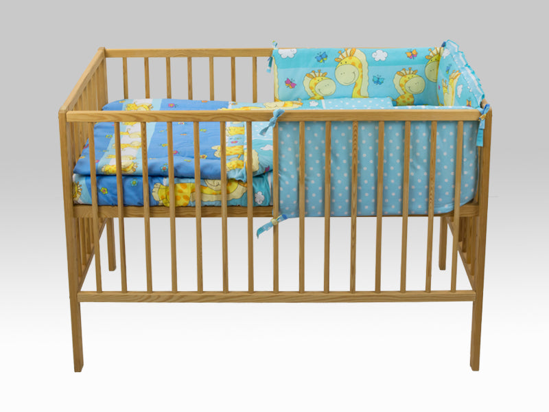 Lenjerie MyKids Happy Giraffe Albastru 4 Piese 140x70