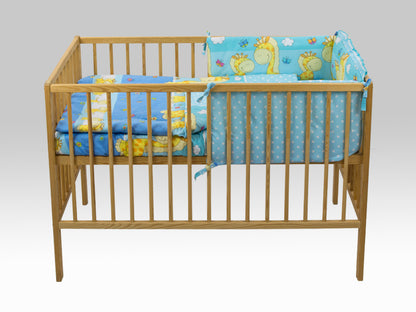 Lenjerie MyKids Happy Giraffe Albastru 4 Piese 140x70