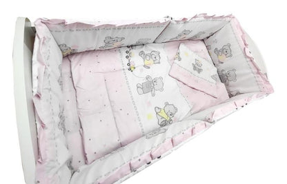 Lenjerie MyKids Teddy Toys Roz M1 5+1 Piese M2 140x70 cm