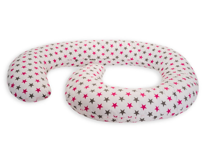 Perna De Alaptare Multifunctionala MyKids White Grey-Pink