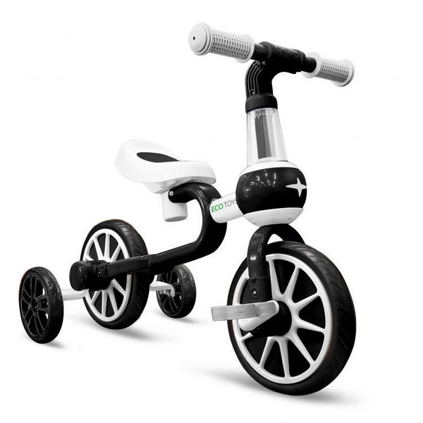 Bicicleta cu roti ajutatoare Ecotoys LC-V1311 - Alb cu Negru