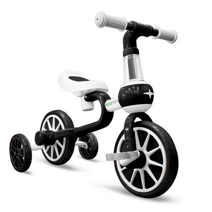 Bicicleta cu roti ajutatoare Ecotoys LC-V1311 - Alb cu Negru