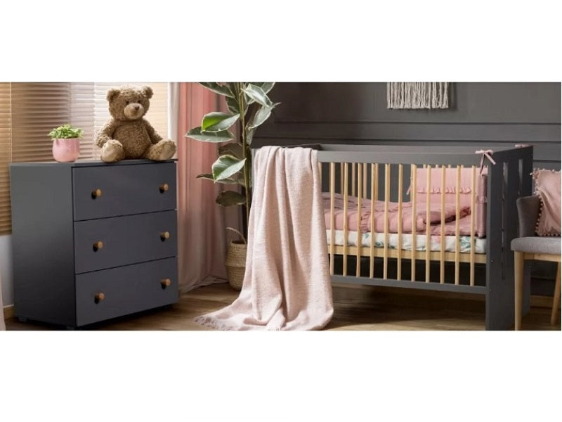 Mobilier camera copii Si Bebelusi KLUPS PAULINE Graphite Natur