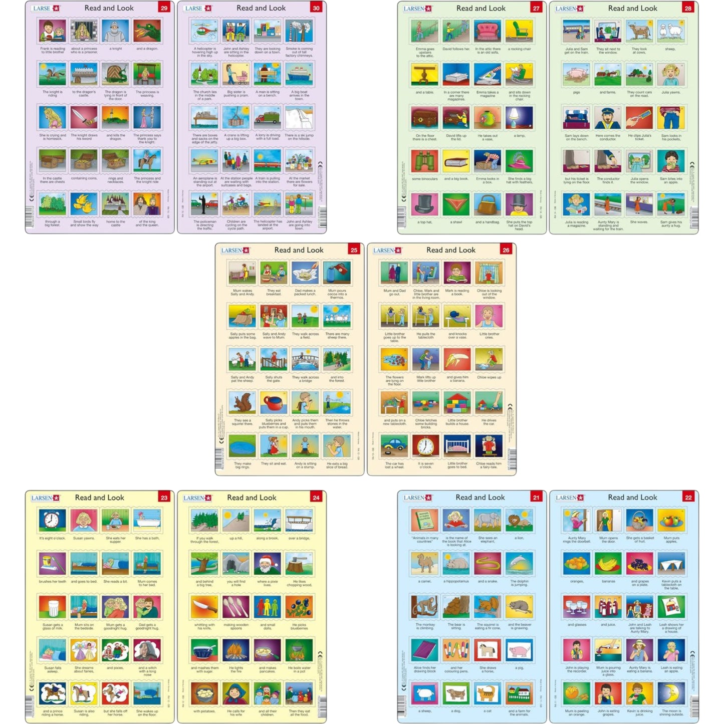 Set 10 Puzzle-uri Read and Look 21 -30 (EN), 10 piese Larsen LRRA11