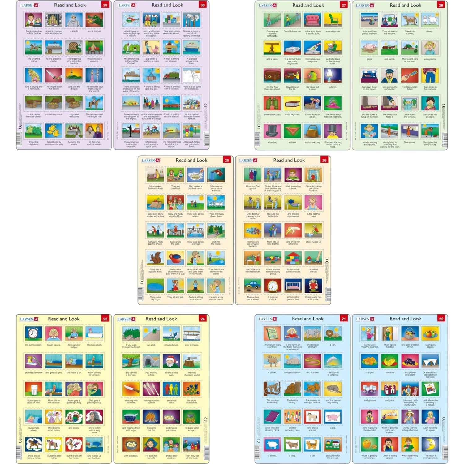 Set 10 Puzzle-uri Read and Look 21 -30 (EN), 10 piese Larsen LRRA11