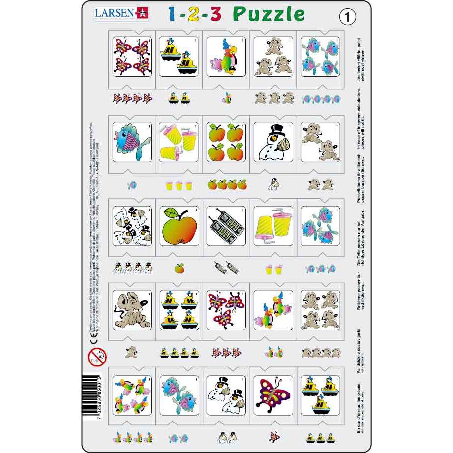 Set 12 Puzzle-uri 1-2-3, 25 Piese Larsen LRP46