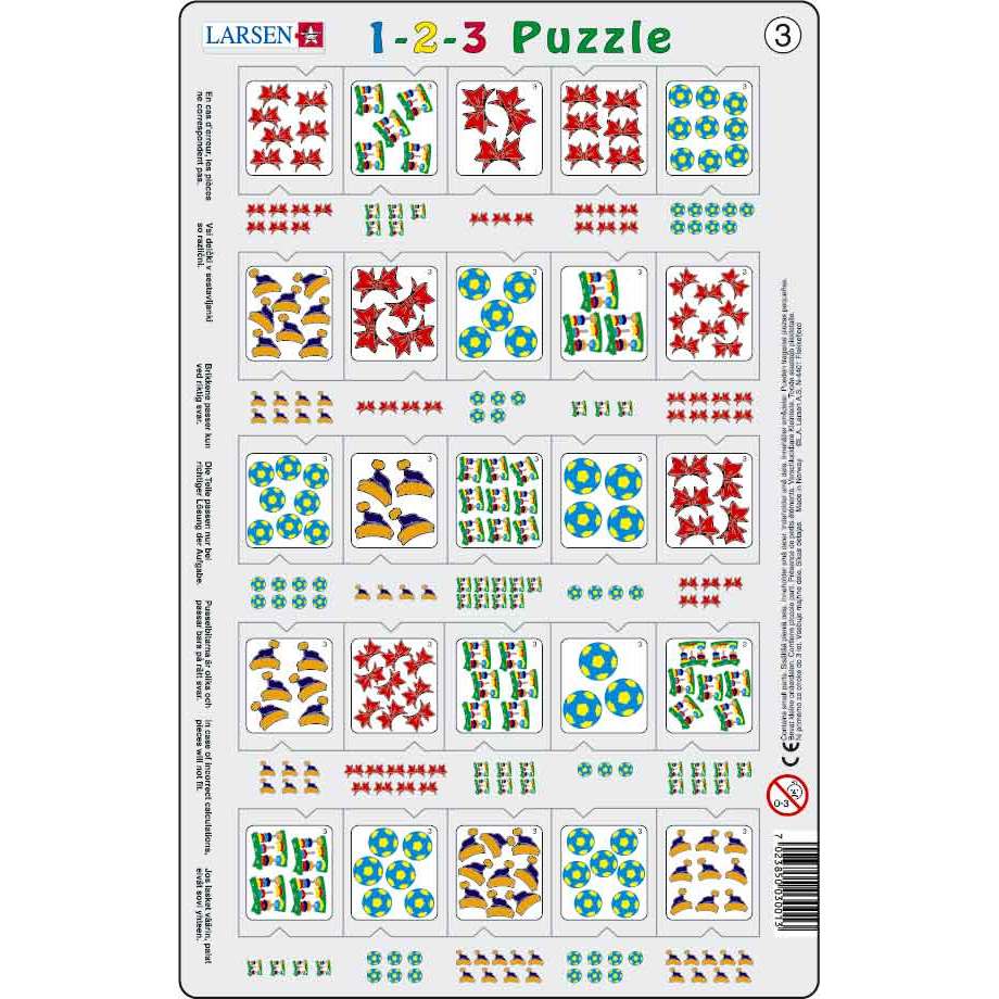 Set 12 Puzzle-uri 1-2-3, 25 Piese Larsen LRP46