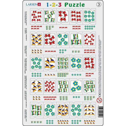 Set 12 Puzzle-uri 1-2-3, 25 Piese Larsen LRP46