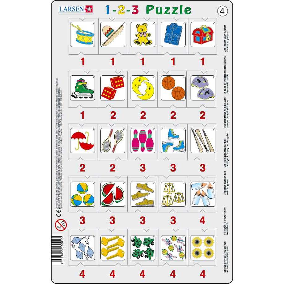 Set 12 Puzzle-uri 1-2-3, 25 Piese Larsen LRP46