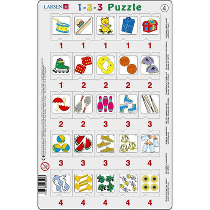 Set 12 Puzzle-uri 1-2-3, 25 Piese Larsen LRP46