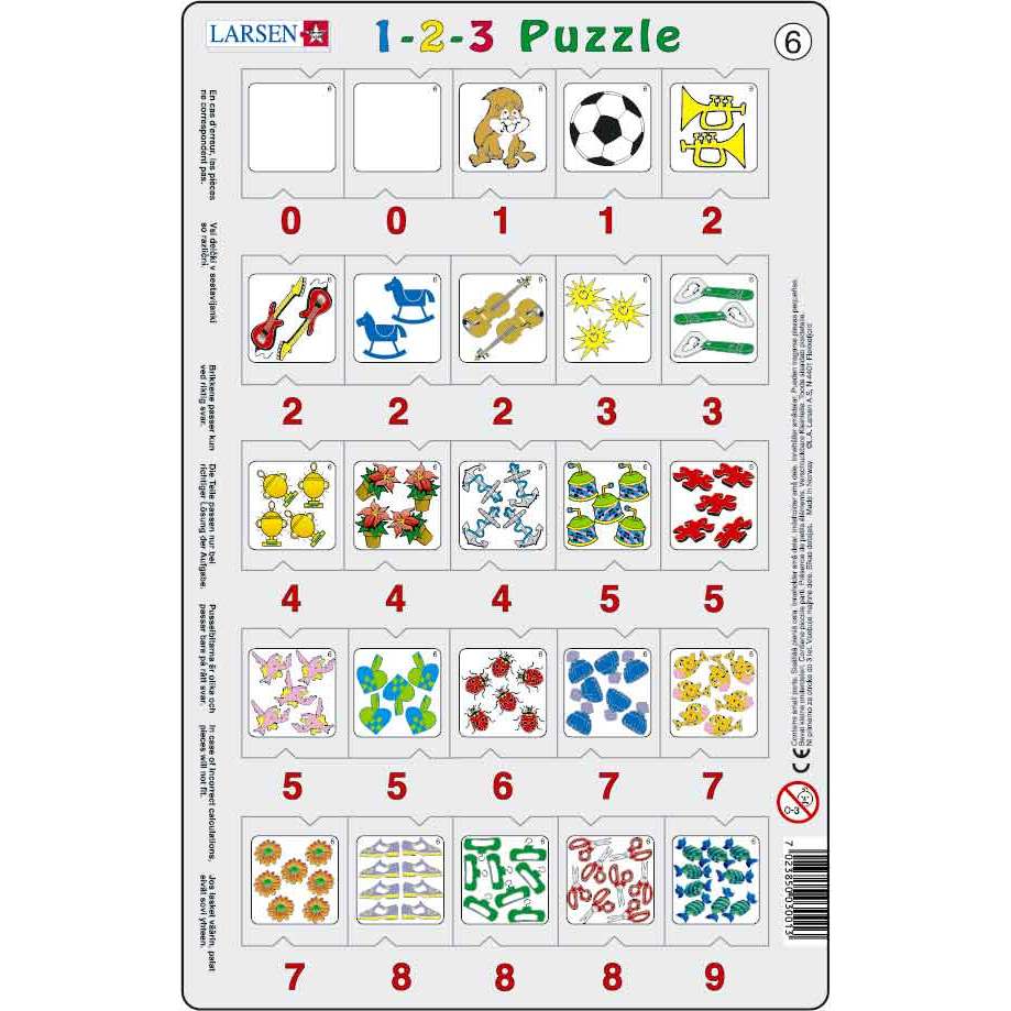 Set 12 Puzzle-uri 1-2-3, 25 Piese Larsen LRP46