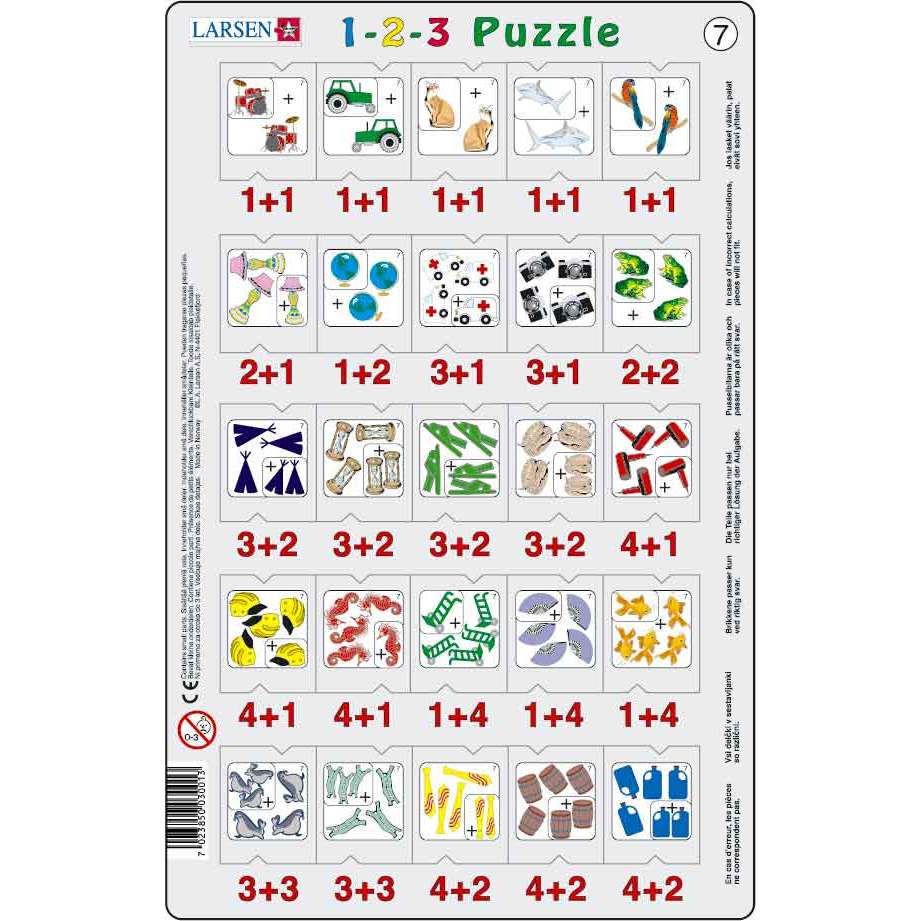 Set 12 Puzzle-uri 1-2-3, 25 Piese Larsen LRP46