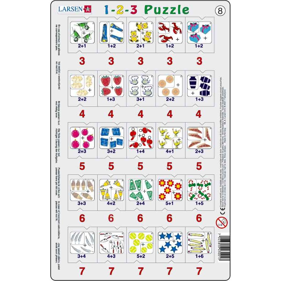 Set 12 Puzzle-uri 1-2-3, 25 Piese Larsen LRP46