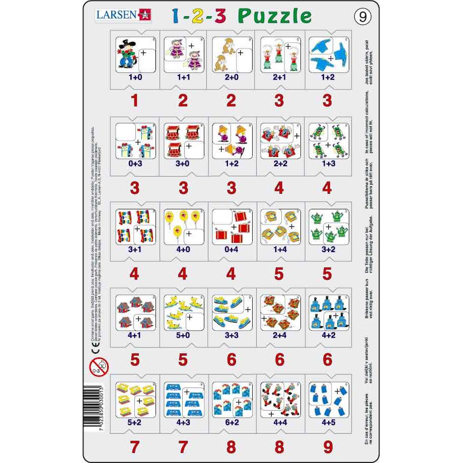 Set 12 Puzzle-uri 1-2-3, 25 Piese Larsen LRP46