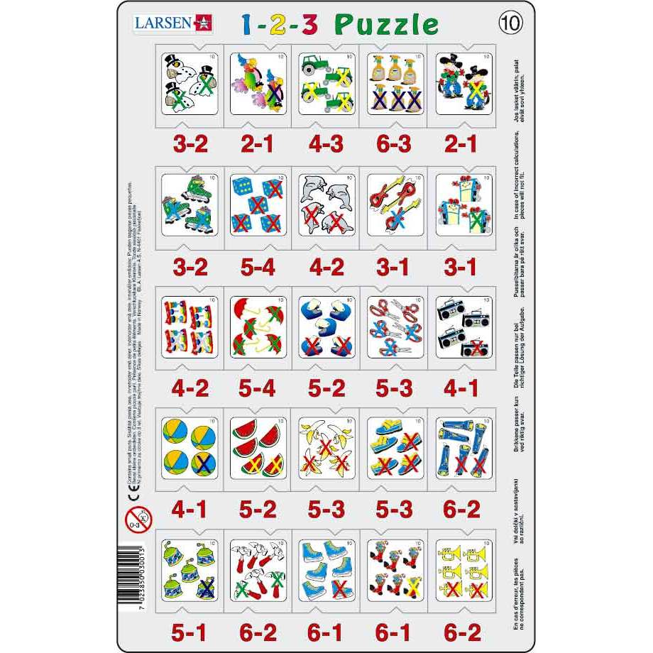 Set 12 Puzzle-uri 1-2-3, 25 Piese Larsen LRP46