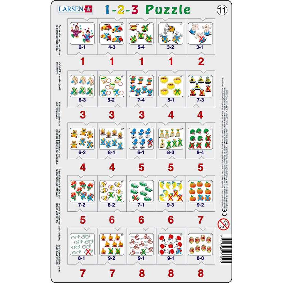 Set 12 Puzzle-uri 1-2-3, 25 Piese Larsen LRP46