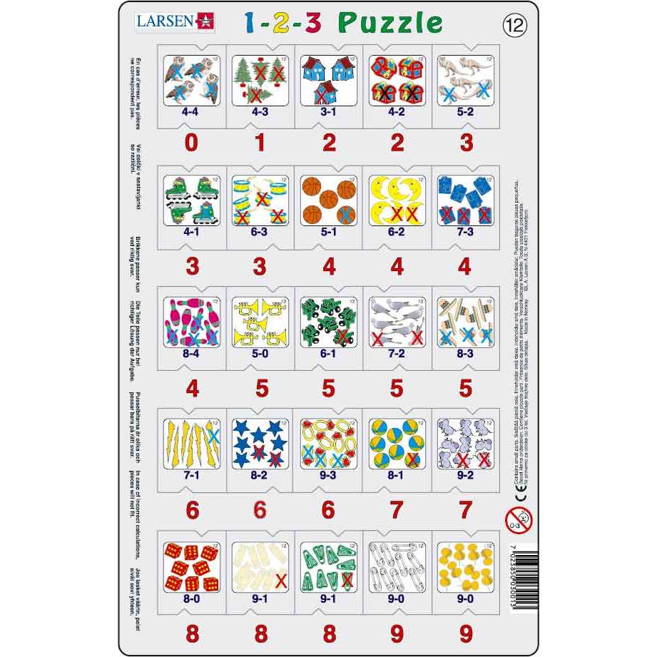 Set 12 Puzzle-uri 1-2-3, 25 Piese Larsen LRP46
