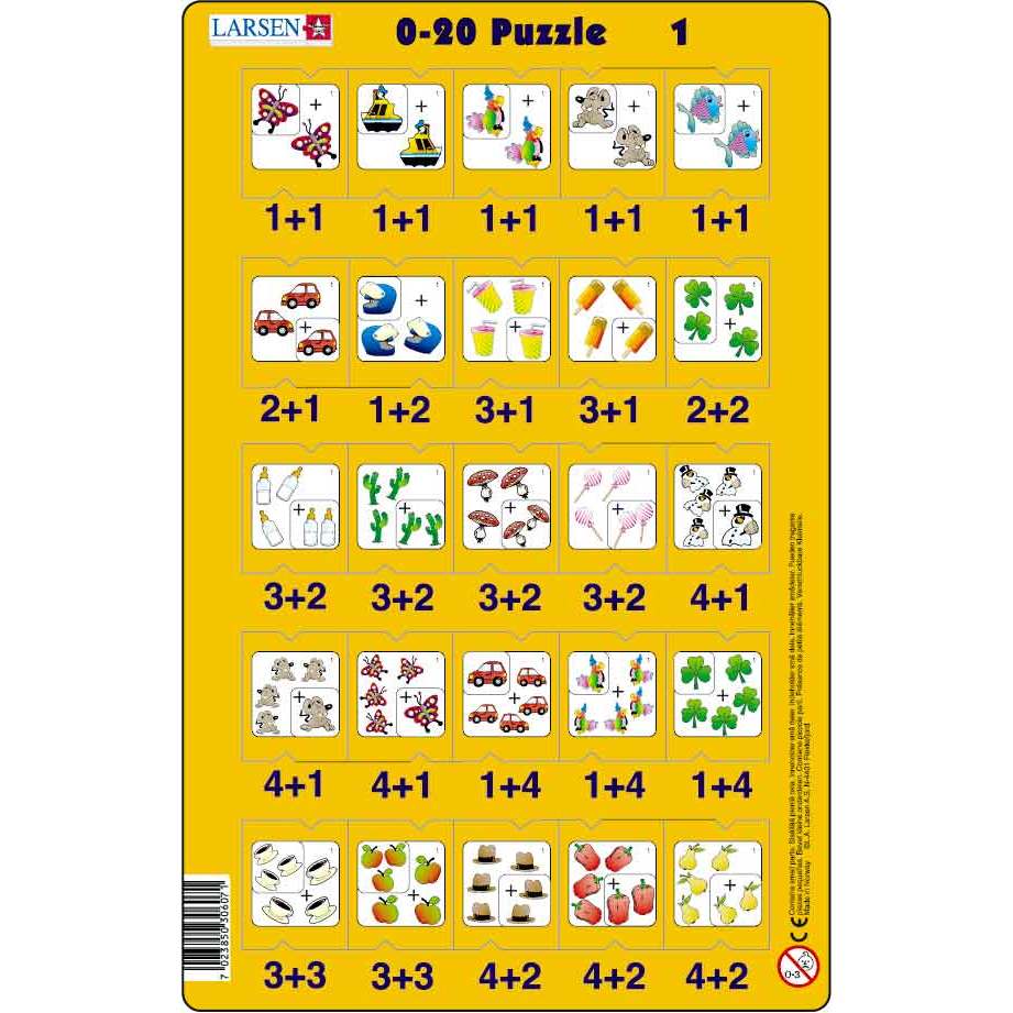 Set 16 Puzzle-uri 0 - 20, 25 Piese Larsen LRP47
