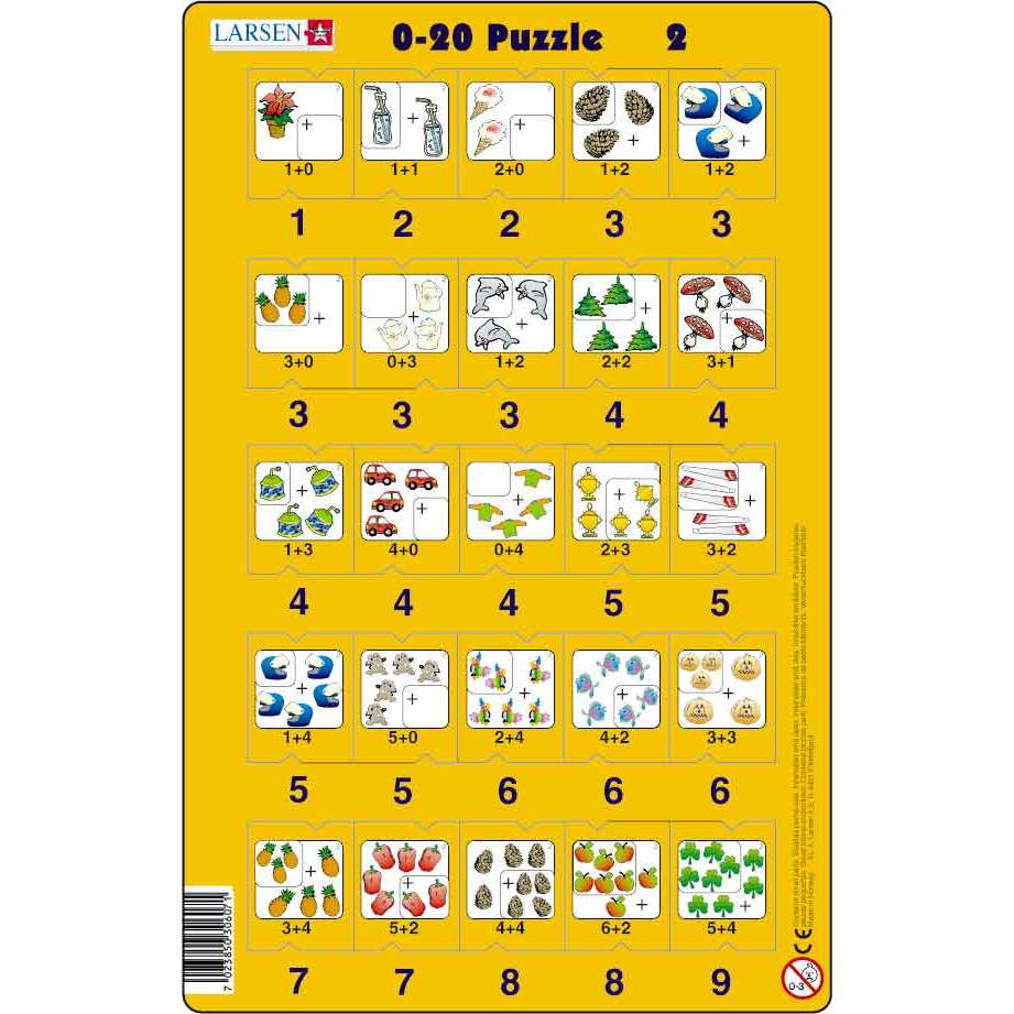 Set 16 Puzzle-uri 0 - 20, 25 Piese Larsen LRP47