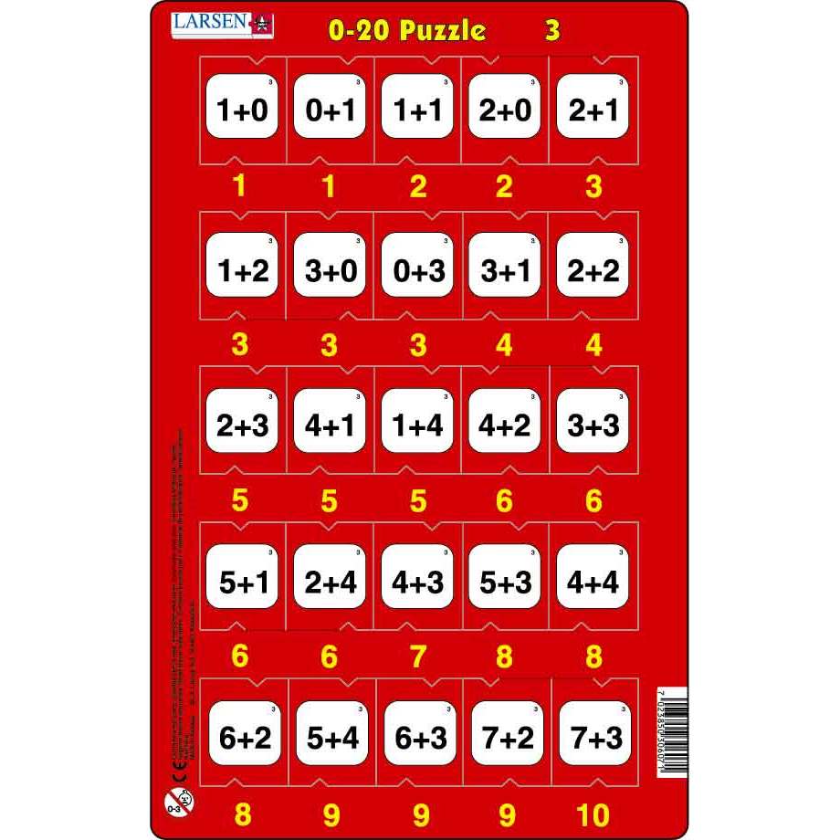Set 16 Puzzle-uri 0 - 20, 25 Piese Larsen LRP47