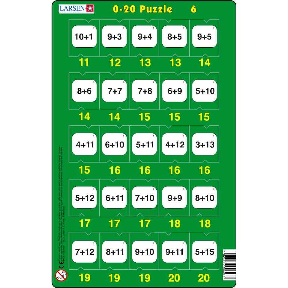 Set 16 Puzzle-uri 0 - 20, 25 Piese Larsen LRP47