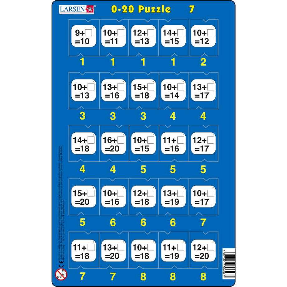 Set 16 Puzzle-uri 0 - 20, 25 Piese Larsen LRP47