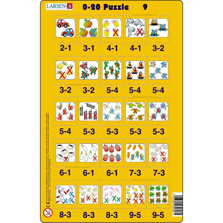 Set 16 Puzzle-uri 0 - 20, 25 Piese Larsen LRP47