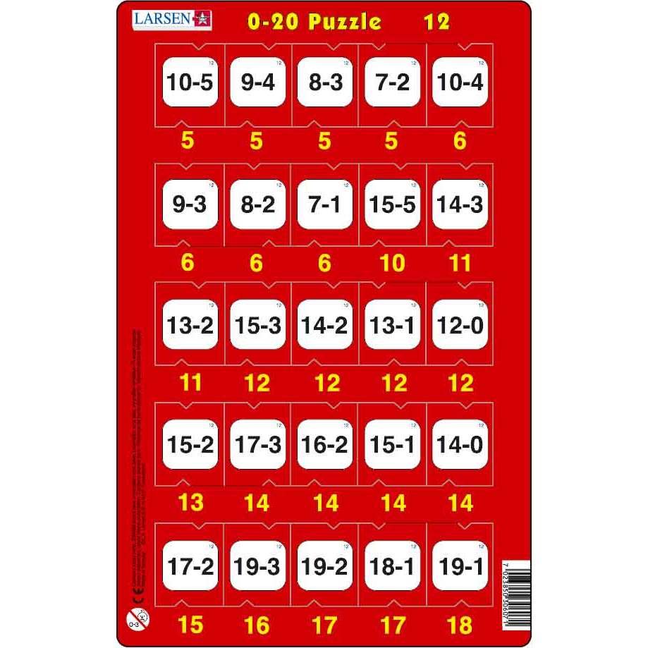 Set 16 Puzzle-uri 0 - 20, 25 Piese Larsen LRP47
