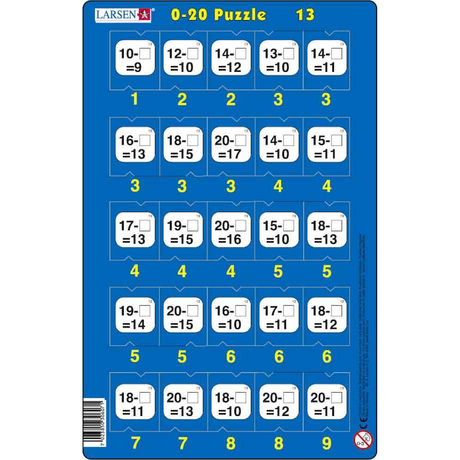 Set 16 Puzzle-uri 0 - 20, 25 Piese Larsen LRP47