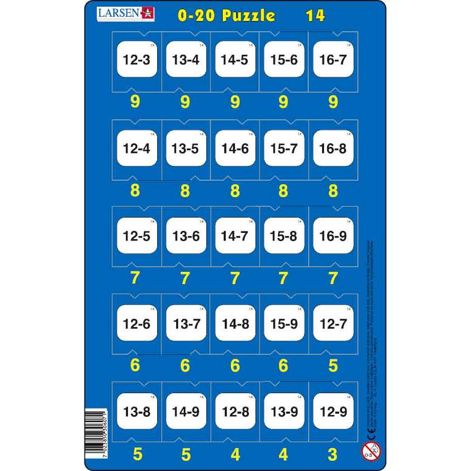 Set 16 Puzzle-uri 0 - 20, 25 Piese Larsen LRP47