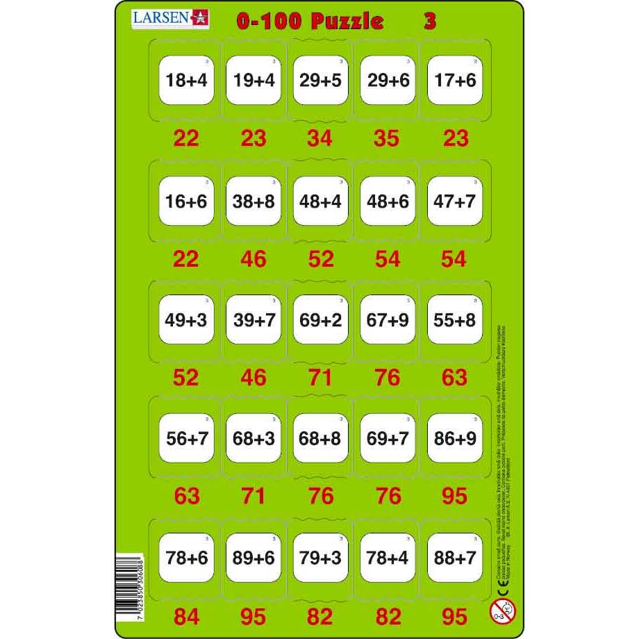 Set 16 Puzzle-uri 0 - 100, 25 Piese Larsen LRP48