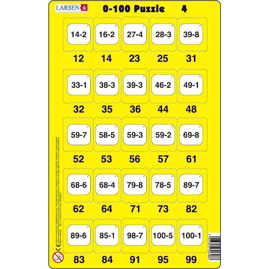 Set 16 Puzzle-uri 0 - 100, 25 Piese Larsen LRP48